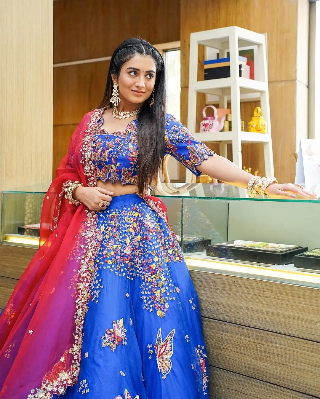 Tollywood Actress Rashi Singh Images in Blue Lehenga Choli